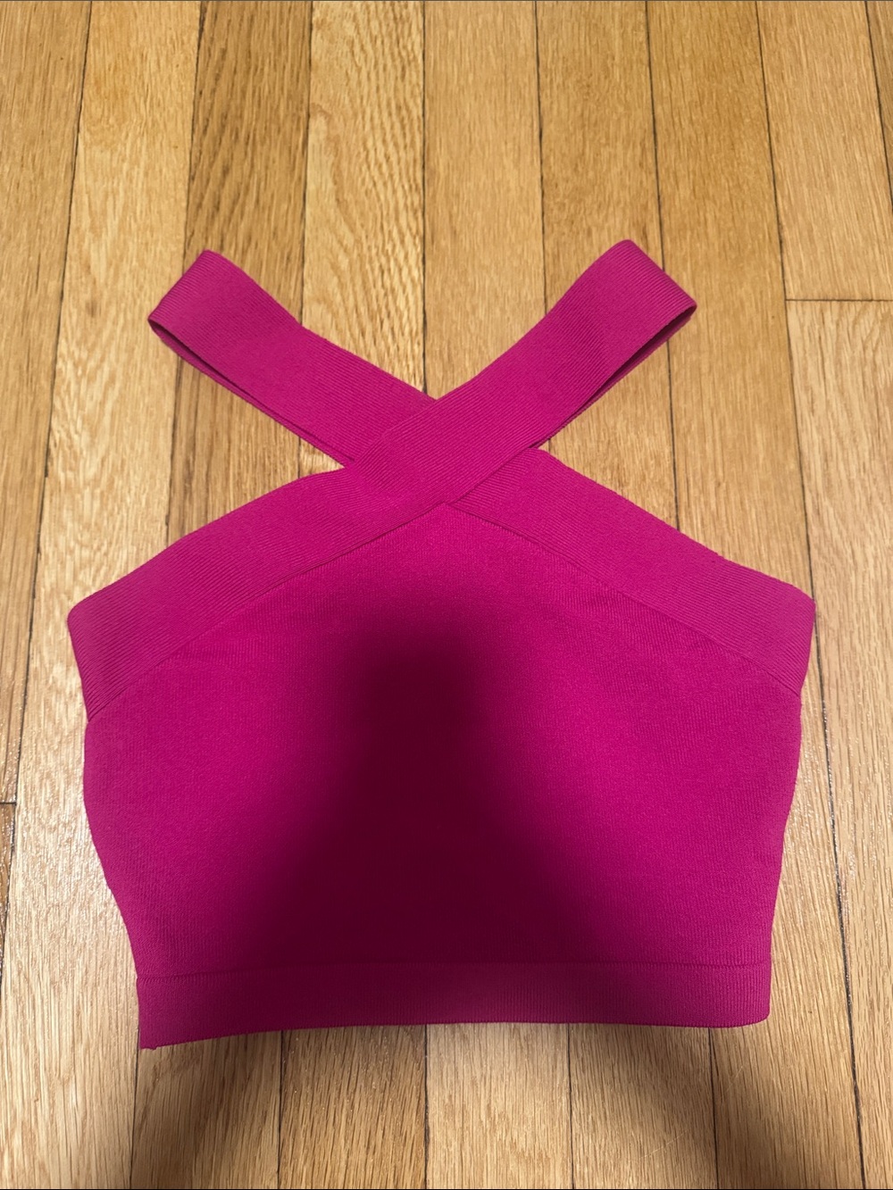 Aritzia Magenta Cross-Back Crop Tank